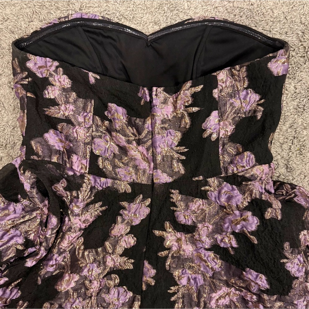 Lulus Floral All Romance Jacquard Strapless High-Low Formal Gown Dress SMALL - Picture 7 of 9